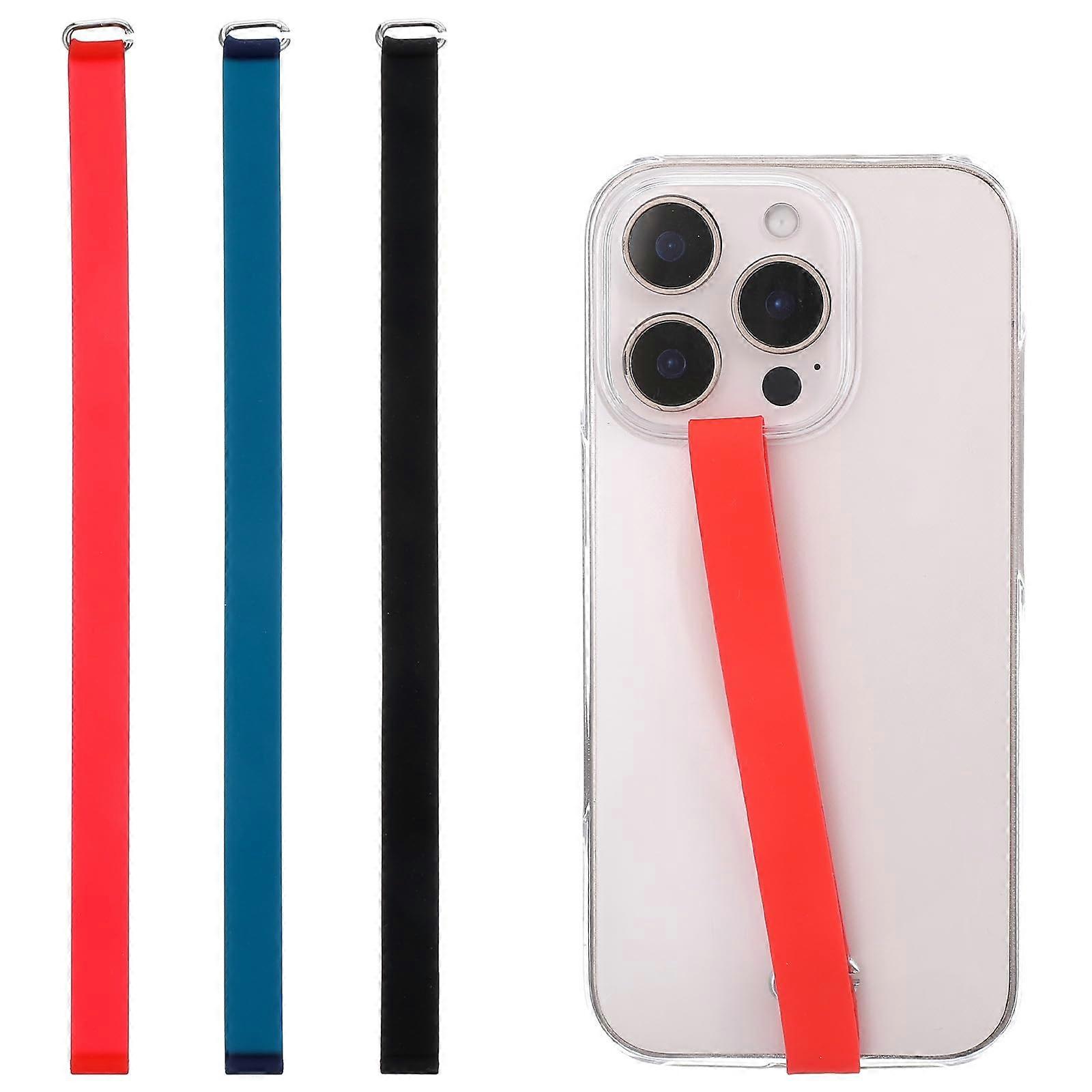3Pcs Silicone Phone Strap Holder with Secure OneHand Grip, Wireless Charging Compatible Finger Loop