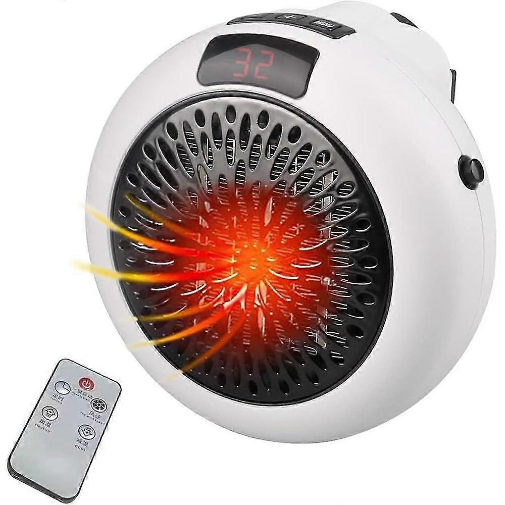 Mini Electric Heater with Adjustable Temperature, Timer, LED Indicator, Remote Control for Home Office