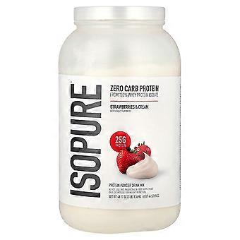 Isopure, proteína en polvo sin carbohidratos, sabor fresas y crema, 1,4 kg (3,1 lb)