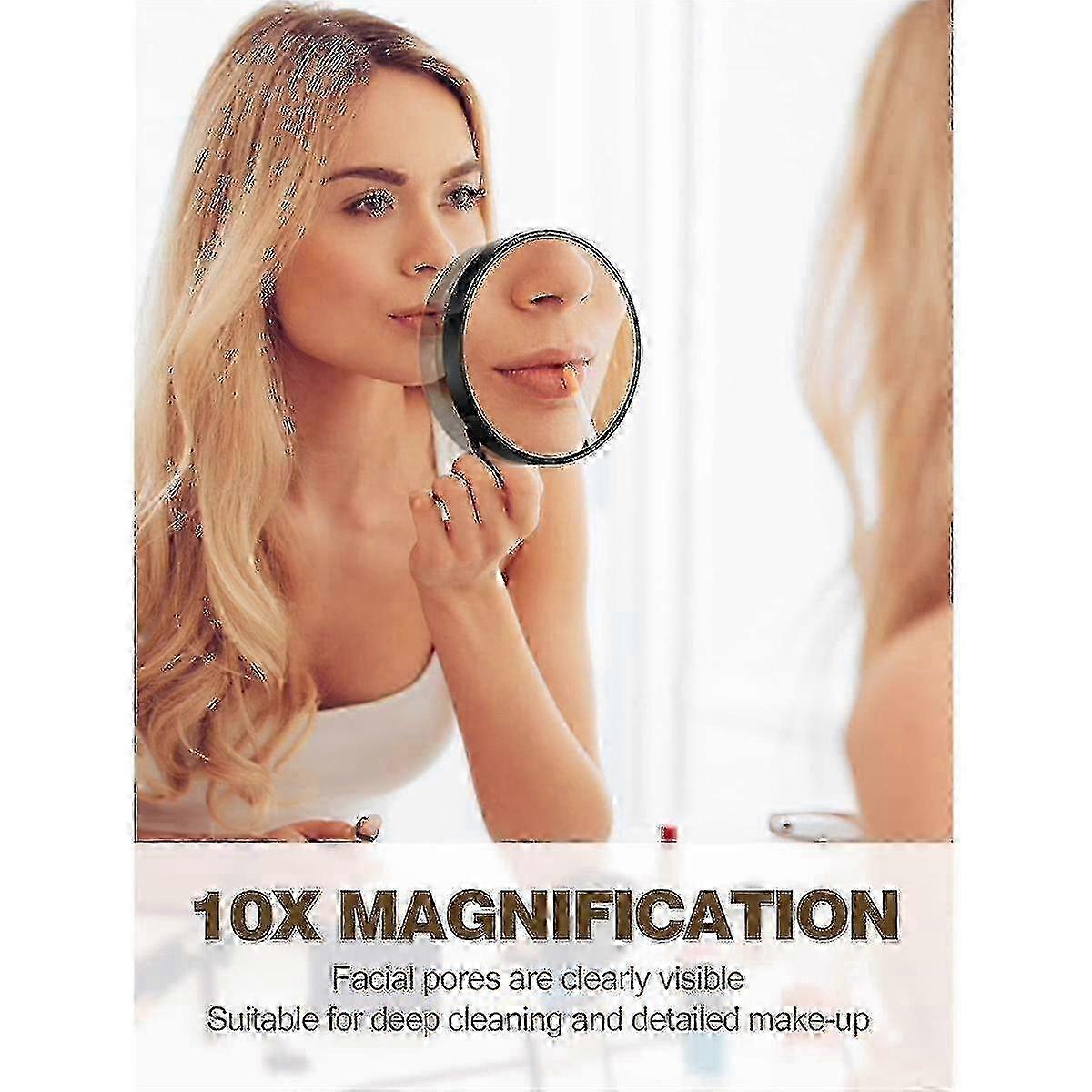 30X Pocket Magnifier Mirror Suction Mount