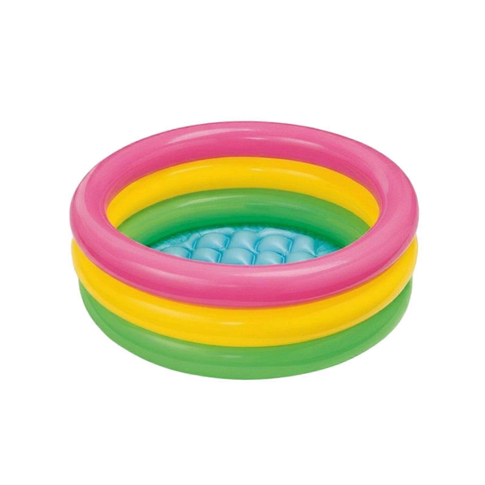Rainbow Inflatable Pool Colorful Round Inflatable Pool Multicolor Rainbow Play