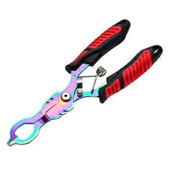 Fish Control Pliers with Textured ABS Grip, Spring-Assisted Action, Line Cutter, and Closed Storage Latches for Carrying  Red
