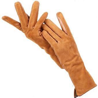 1Pair high-grade colored leather gloves suede winter warm touch screen gloves 2008