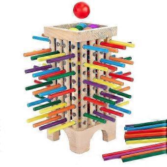Treleker for brettspill, 42 fargerike pinner, terning-spill, pedagogisk leke for matematikk, familieunderholdning, ballspill.