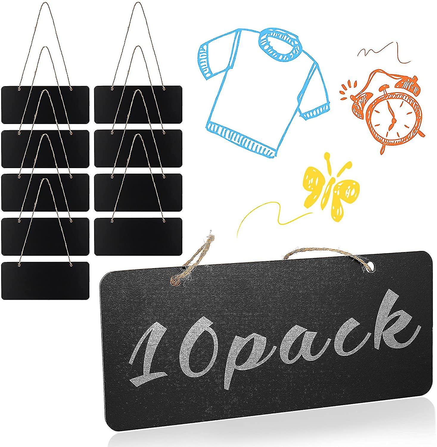 Mini Chalk Boards,10pcs Hanging Small Wood Rectangle Blackboard,message Memo