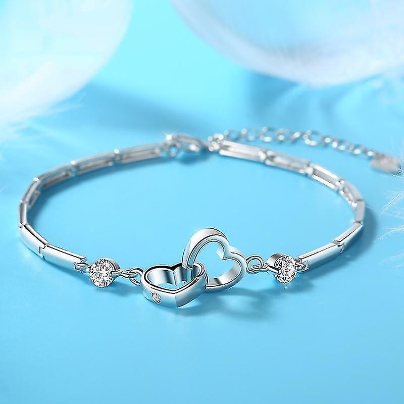Sterling Silver Double Heart Bracelets