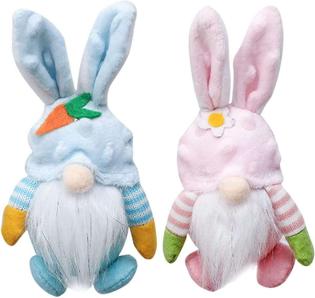 Easter Bunny Gnomes Decor - 2 Pcs Easter Gnomes Doll Plush, Easter Bunny