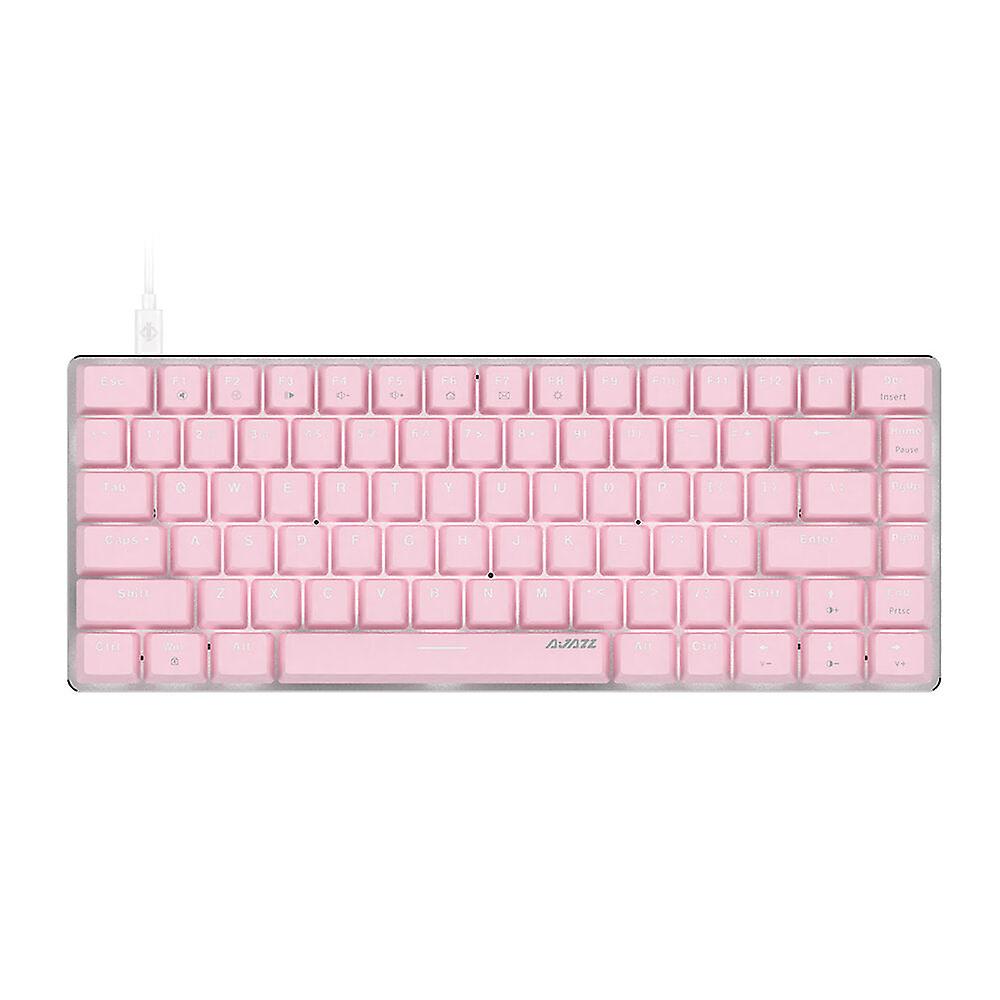 82 Keys Mechanical Keyboard Type-c Wired Mechanical Switch Led White Backlight Pink Gaming Keyboard