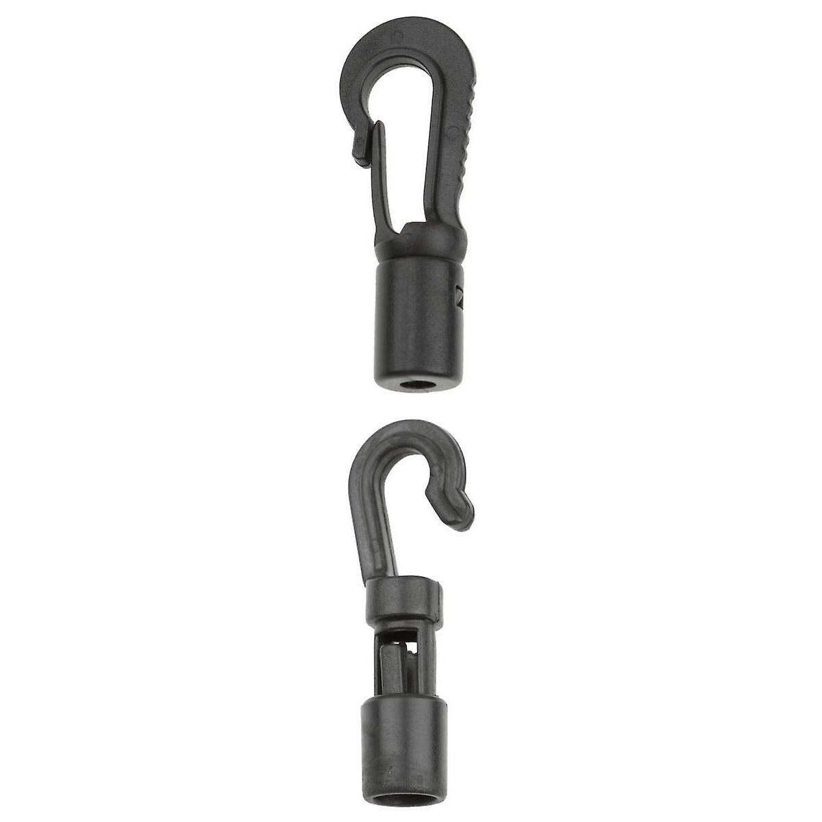 20Pcs Black J Shape Bungee Hooks Cord Snaps Accessory for Boat Kayak Canoe