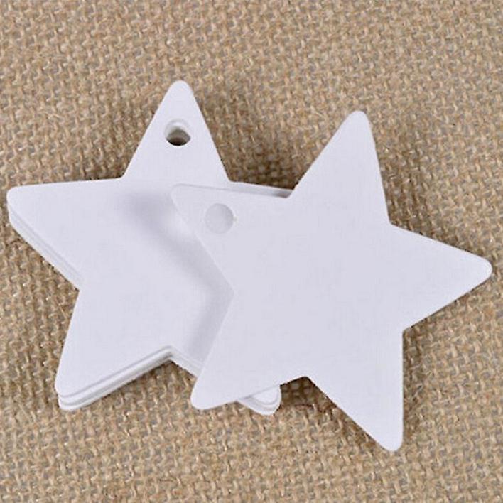100pcs kraft ετικέτες δώρων εγγράφου υπέροχες ετικέτες ετικετών σελιδοδεικτών σχεδιάζουν κρεμώντας κάρτα μηνυμάτων πέντε-αιχμηρό αστέρι