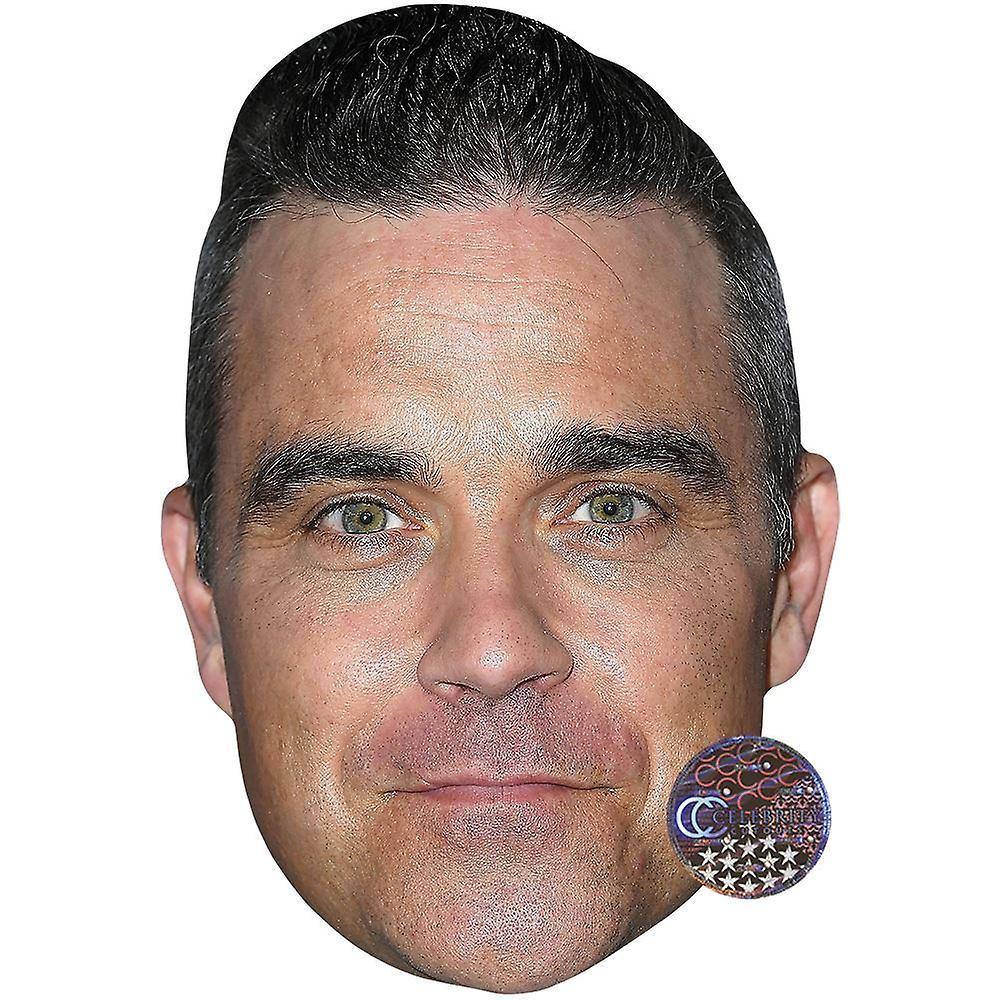 Robbie Williams (Smile) Celebrity Mask, Flat Card Face