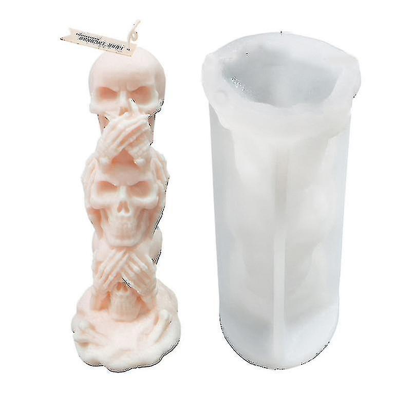3d Skull Candle Silicone Mold Diy Halloween Coffin Pumpkin Soap Making