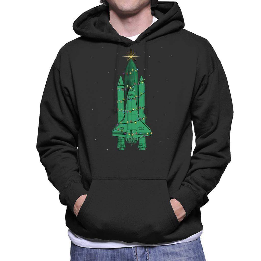 NASA Challenger Shuttle Christmas Tree Men's Hooded Sweatshirt