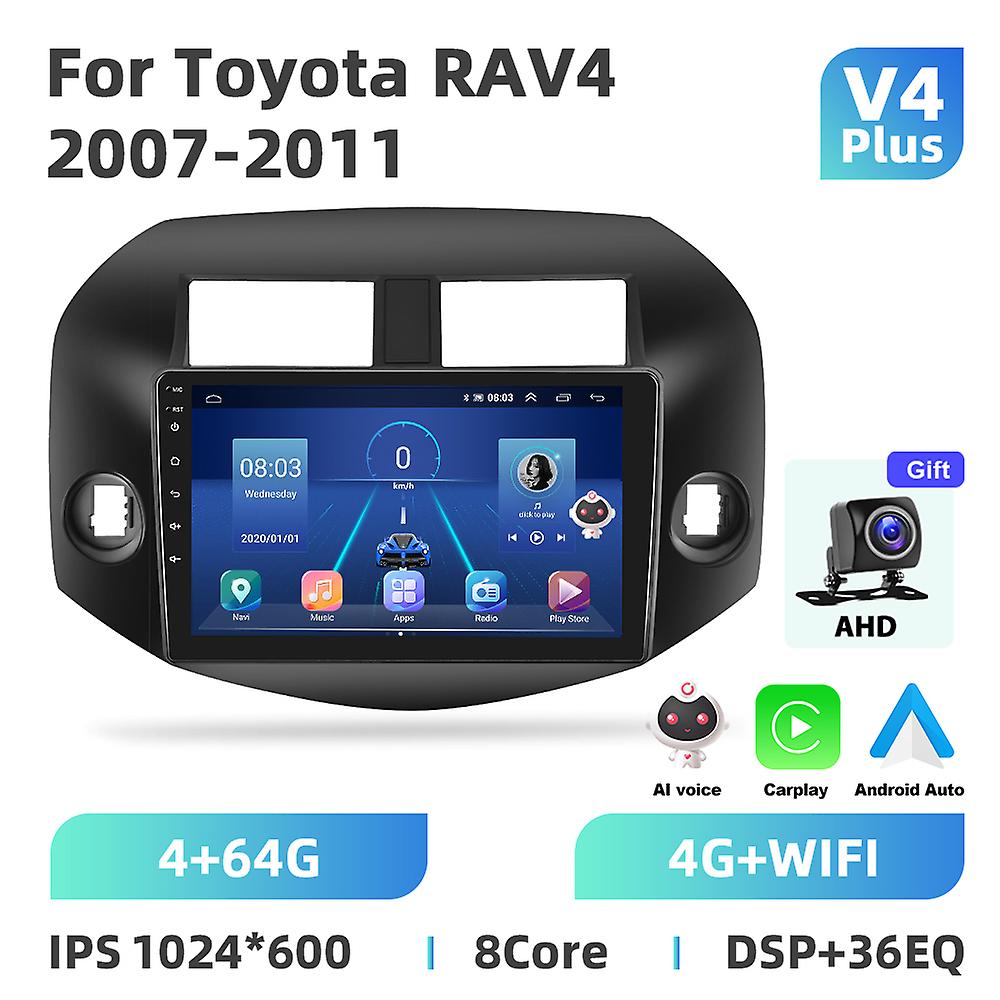 Android11 Autoradio pour Toyota Rav4 2007-2010 Multimédia Stéréo GPS Navigation 4G Wifi Carplay Autoradio 10.1'' Rds Dsp