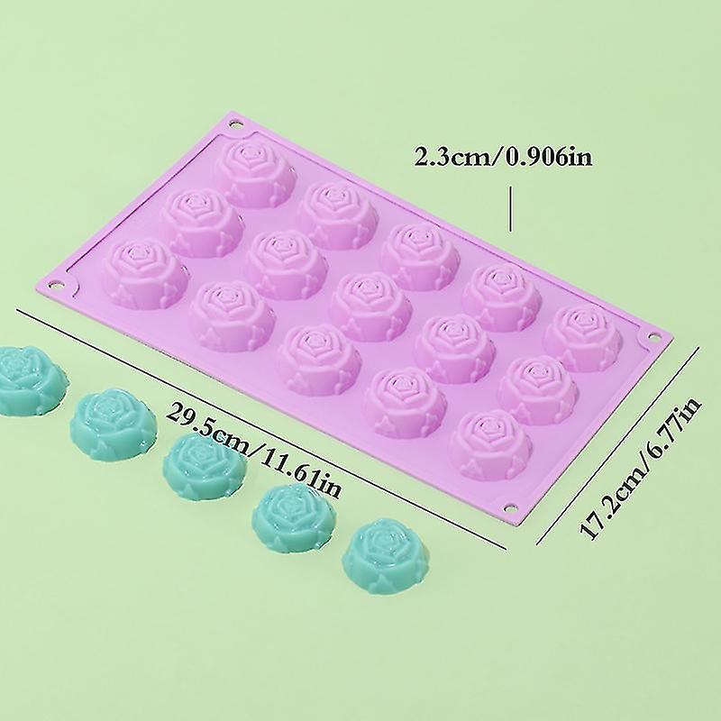 1pc 15-cavity Silicone Cake Molds Rose Shape Mold Diy Baking Dessert Mold