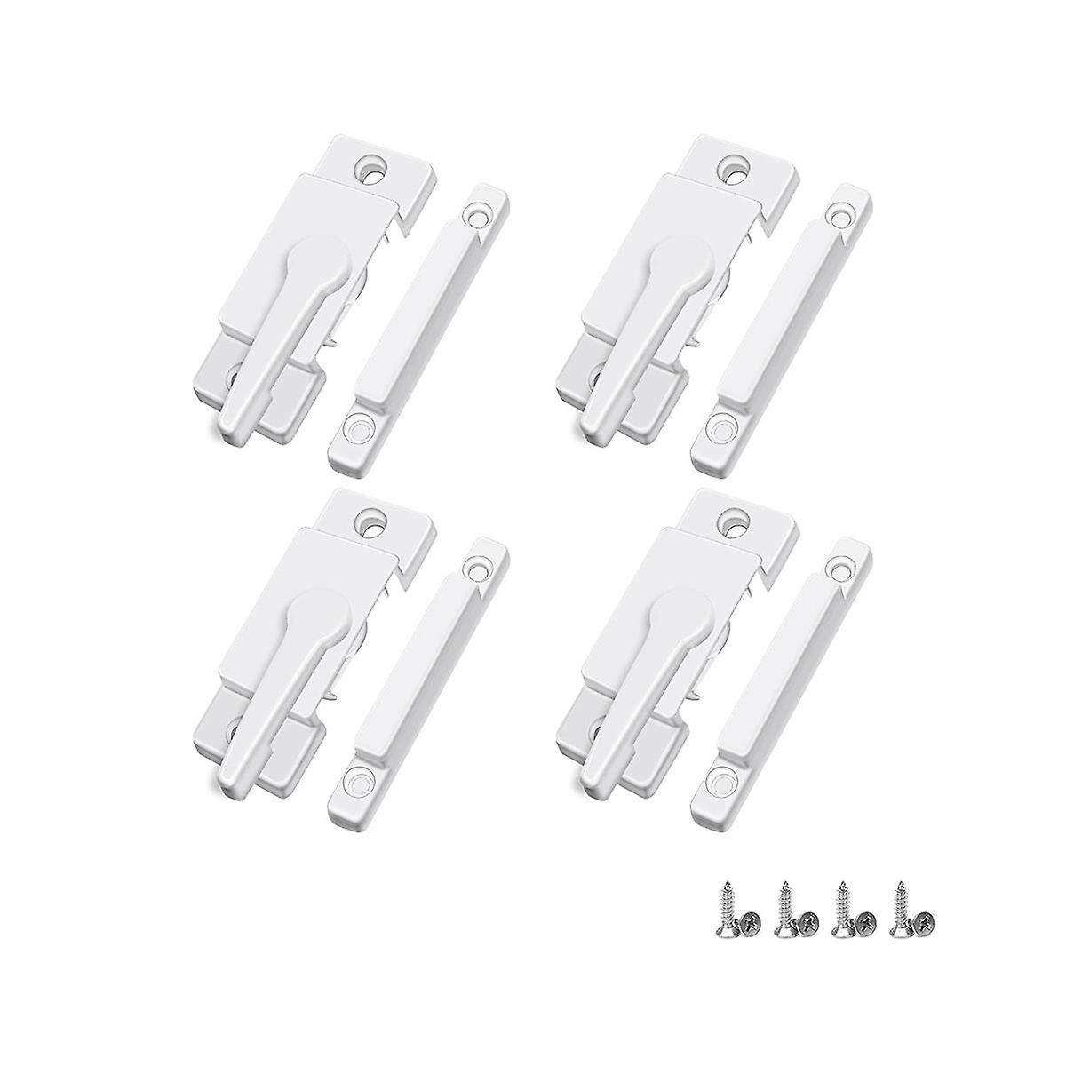 4 Pack Window Sash Locks, Window Latches Replacement Sash Locks White Fits Horizontal Sliding Windo