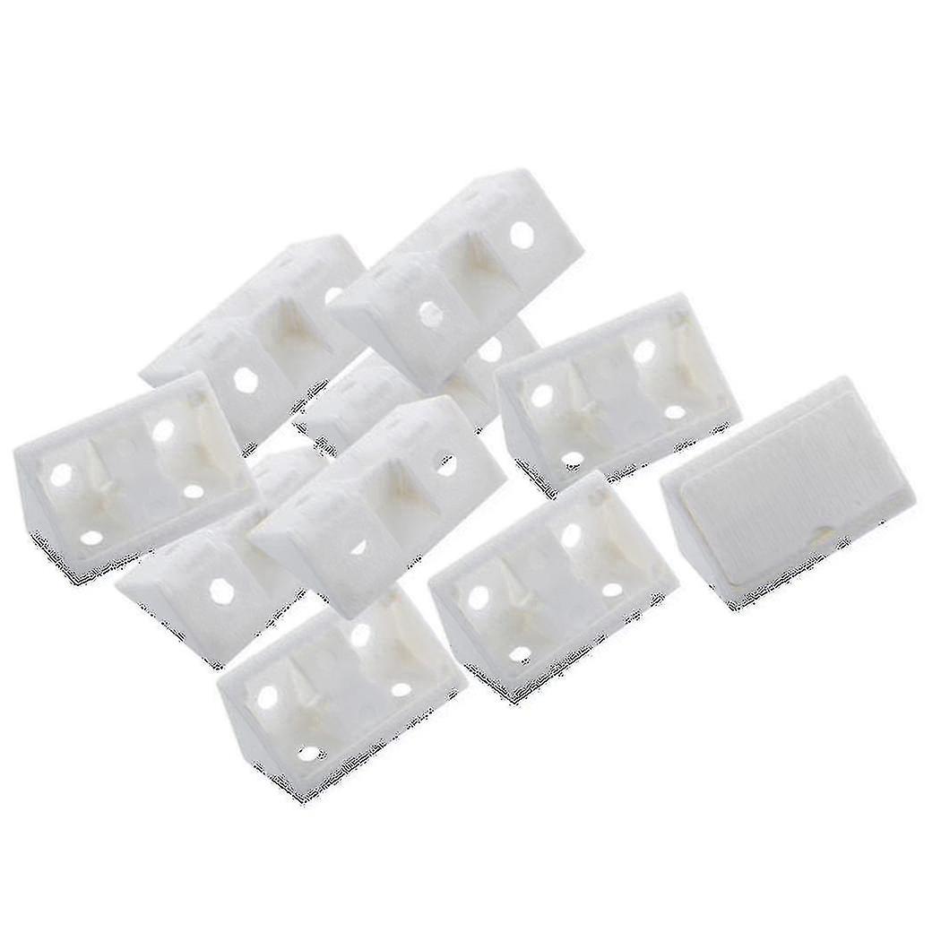 Furniture Cabinet Fastener Corner Braces Angle Brackets White 10pcs