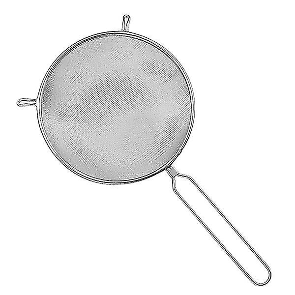 Stainless Steel Mesh Strainer Long Handle Scoop Slotted Ladle Food Serving Colander For Noodles Dumplings (10 Inches Single Layer)