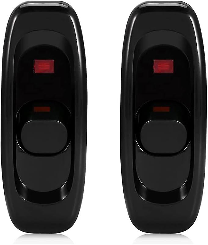 2 in-line light switches/lights/switches, black
