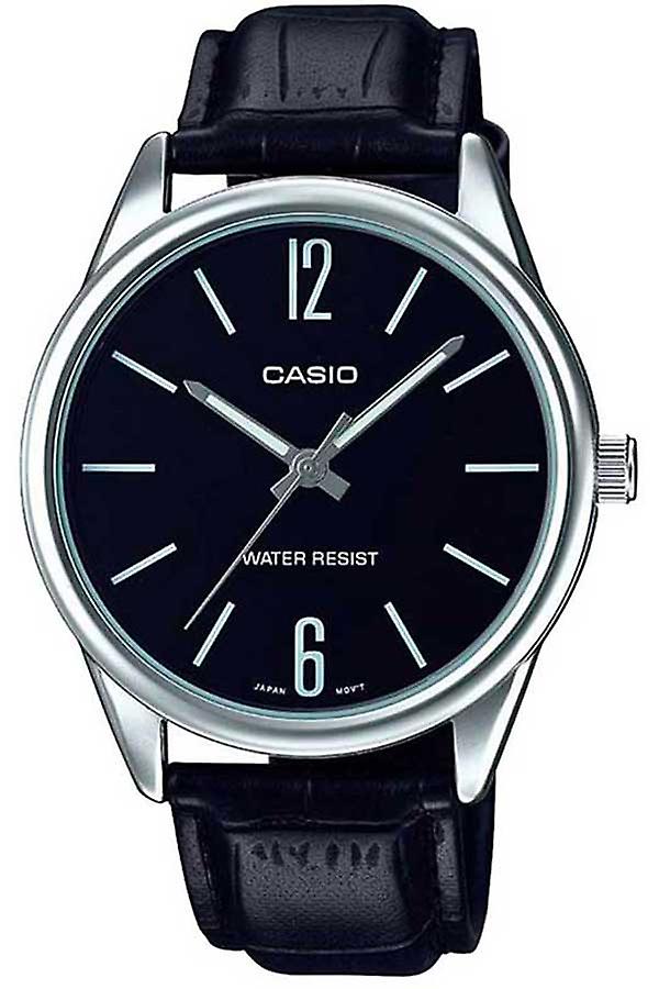 CASIO Collection MTP-V005L-1B - Cuero Masculino Cuarzo Analógico