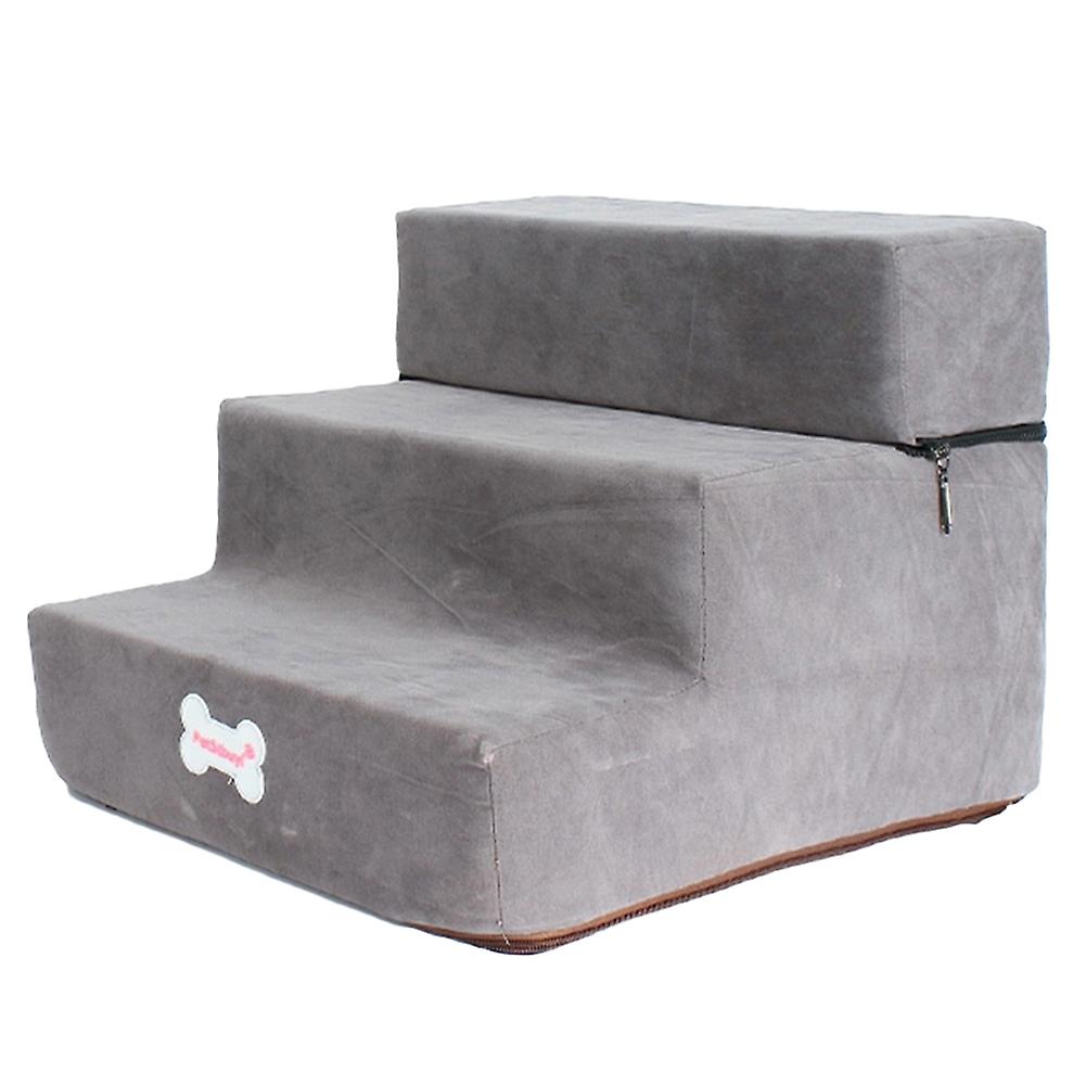 ZHOUBA小型ペット猫犬3ステップ階段ソファベッド通気性滑り止めクライミングラダー