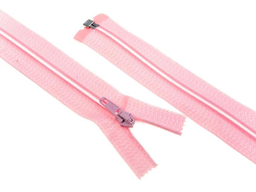 Minerva Nylon Open End Coat Zips Pale Pink - 60 cm - each