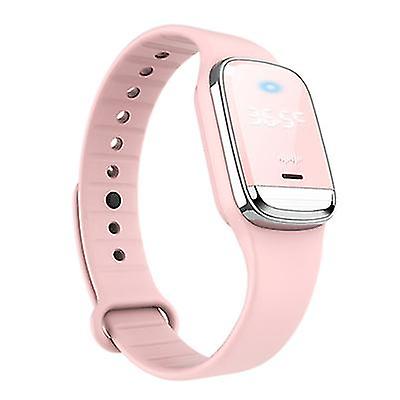 Pink Ultrasonic Mosquito Repellent Bracelet With Temperature Monitoring Waterproof Wrist Az23083