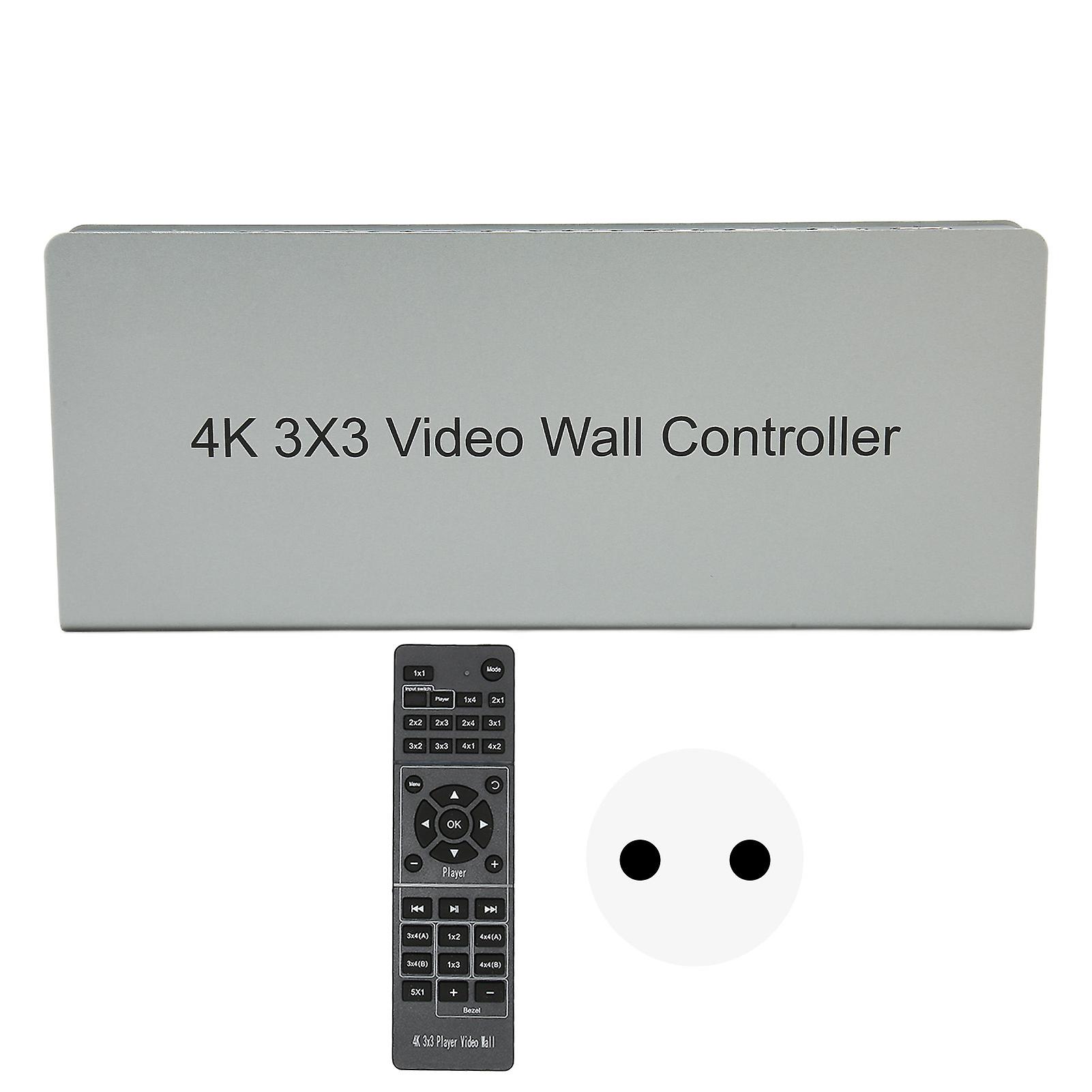 Metal-Cased 3x3 Video Wall Controller with 4K/60Hz Support, HD Input, EU Voltage Compatibility