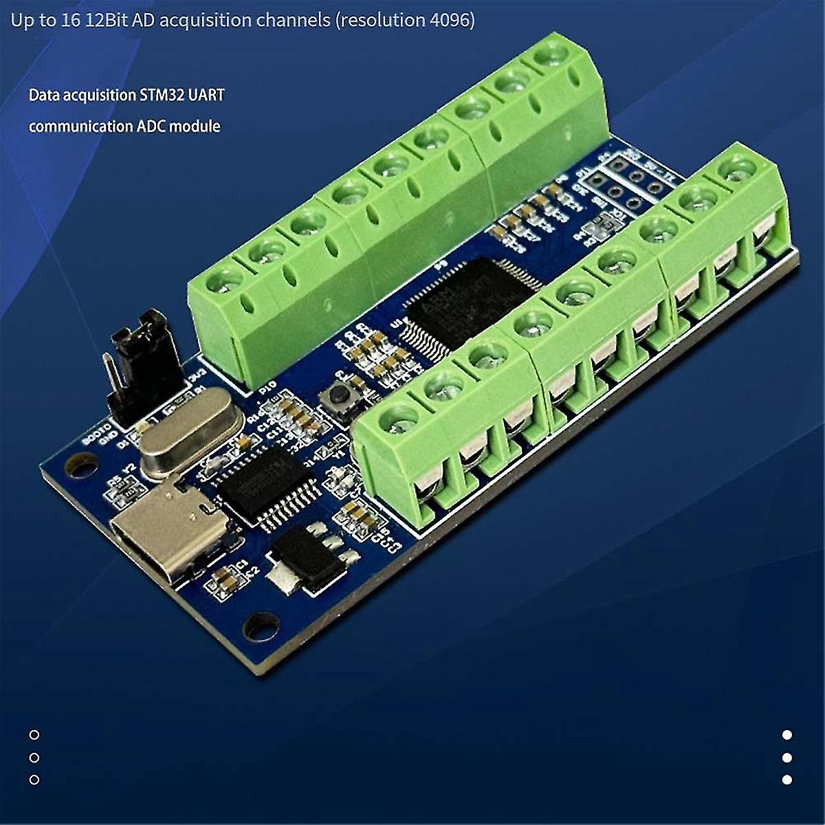 Usb Interface 16 Channels 12bit Bit Ad Sampling Data Acquisition Stm32 Uart Communication Adc Multifunction Module