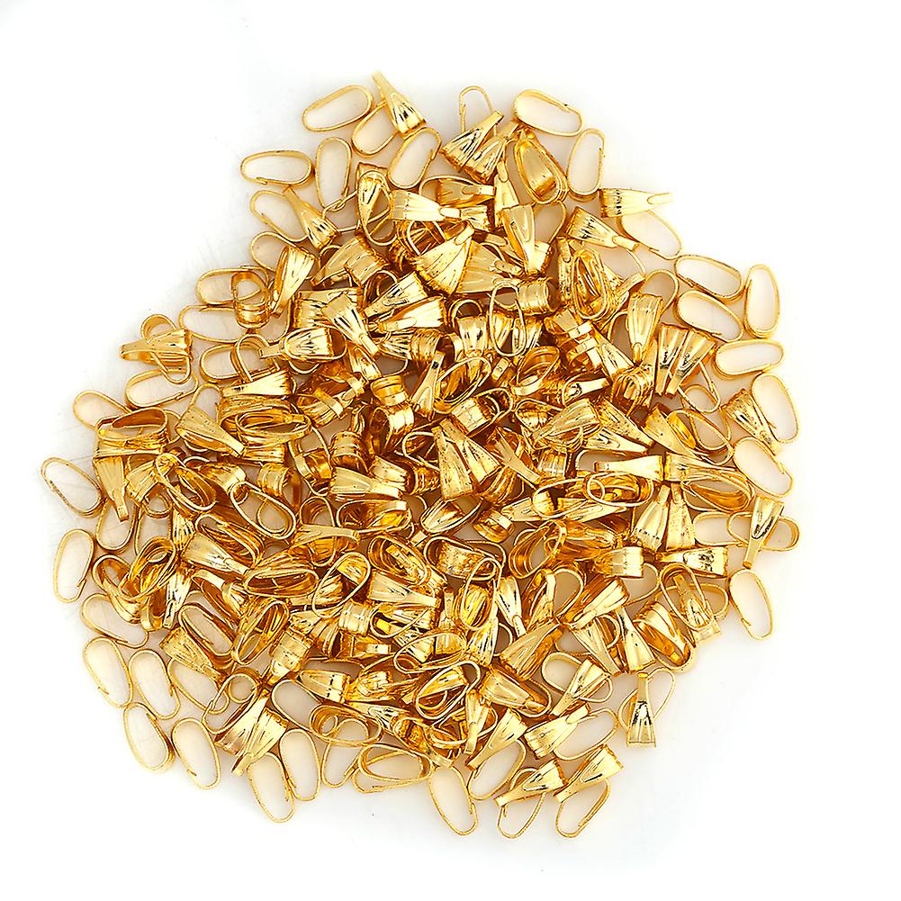 Lot de 300 fermoirs à pince pour pendentifs, accessoires de bijouterie, bélières en alliage (doré)