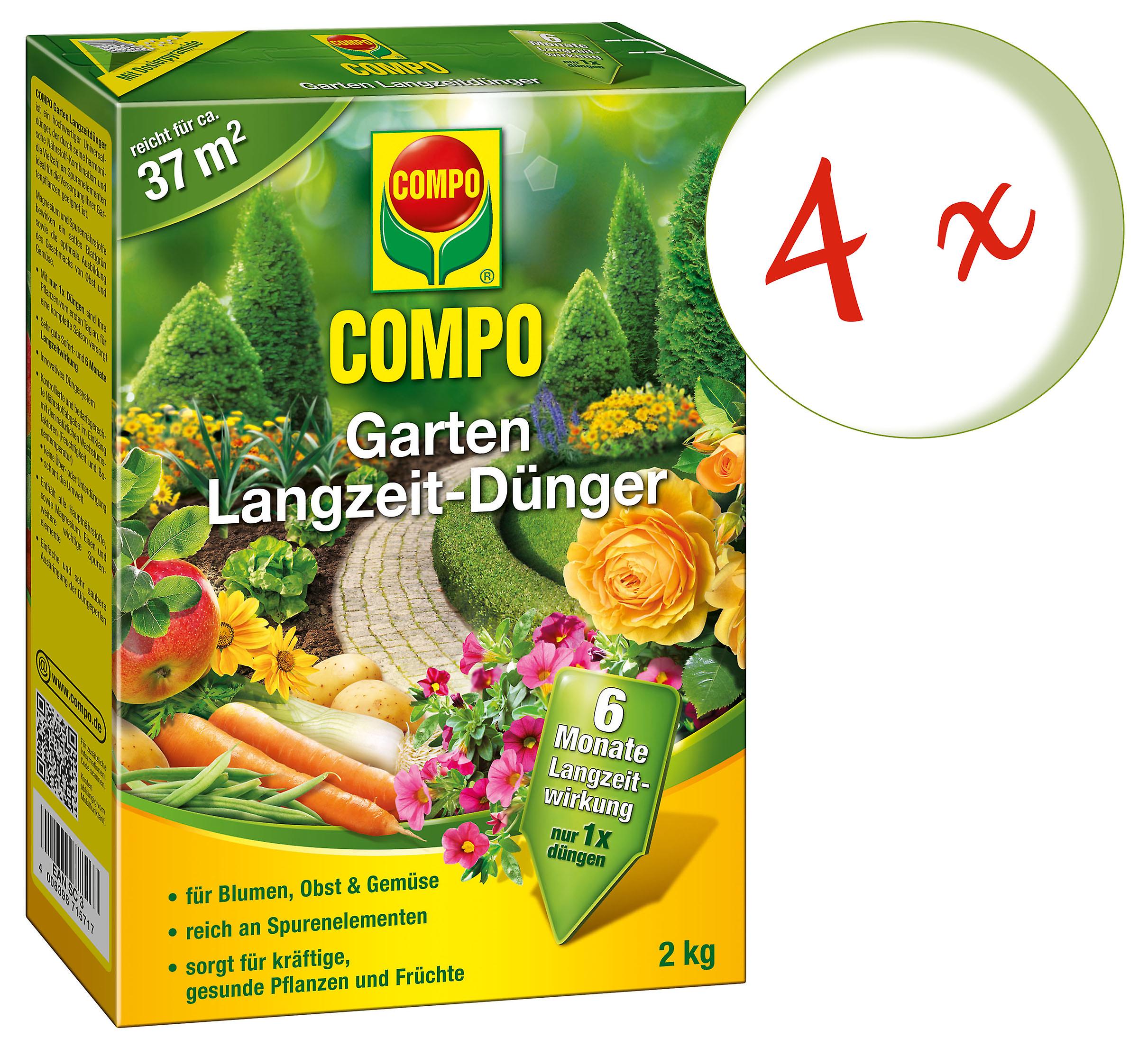 4 x COMPO Garten Langzeit-Dünger, 2 kg