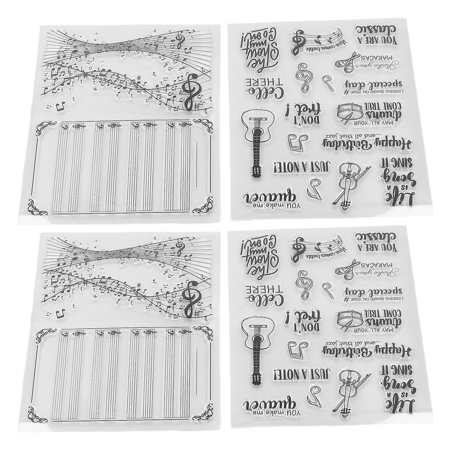 Transparent Rubber Stamps, Durable Silicone Clear Stamps With Music Notes For Widely Used DIY Craft, Creative Combinations Ideal For Card Making And