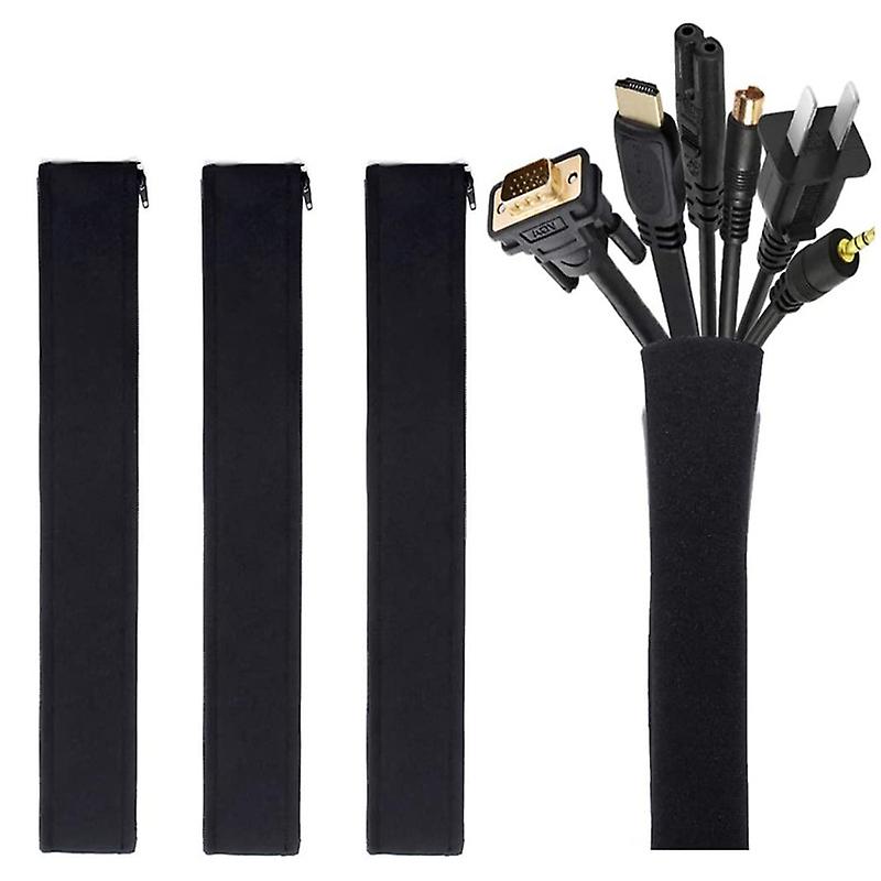 StangH Cable Management Sleeve Width 50*11cm , Black, 3 Pcs