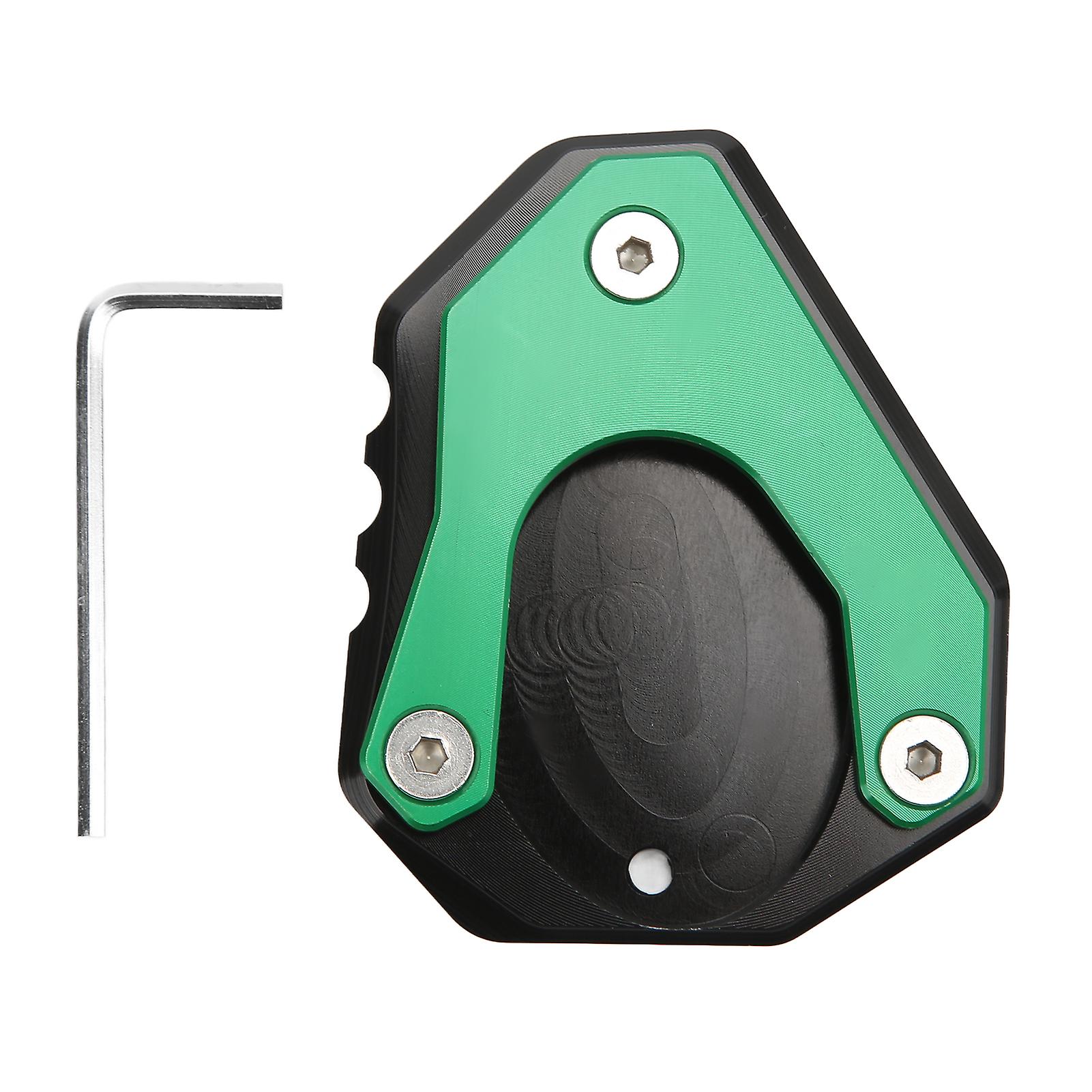 Motorcycle Kickstand Enlarger Pad Side Stand Enlarger Plate Aluminium Alloy Replacement for NINJA250 300 400 2018+(Green )