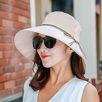 Chapeau de soleil pliable UPF 50+ pour femme, protection UV, respirant, avec mentonnière réglable