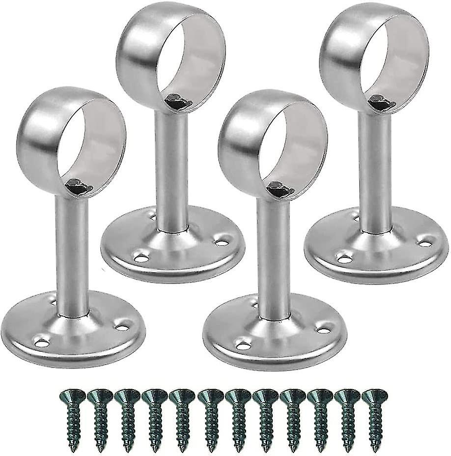 Wardrobe Pipe Bracket, 4 Pieces  Gift Curtain Pipe Holder, 25mm Ceiling