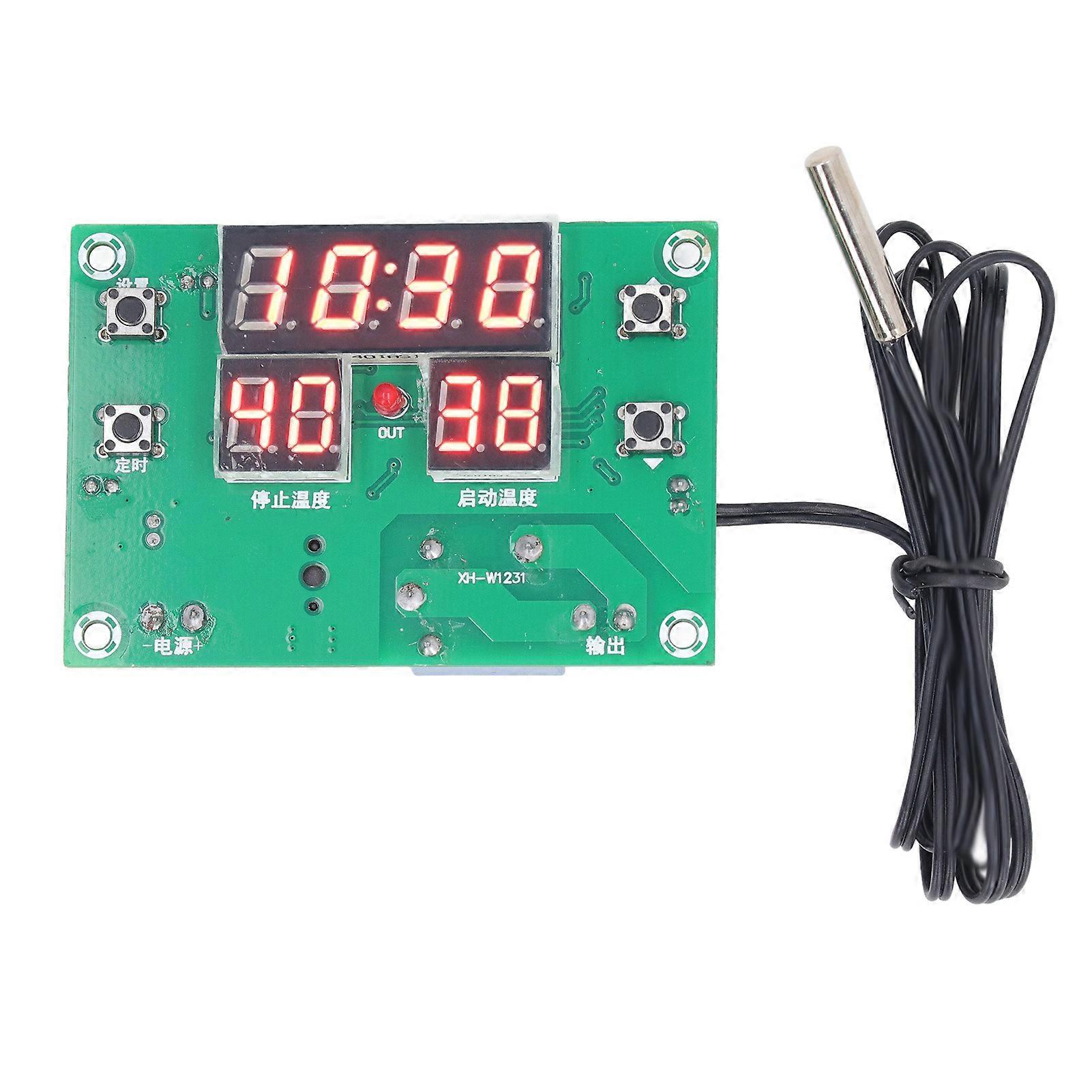 Digital Thermostat Module 24H LCD Display Timing Temperature Controller Board for Machine Equipment DC 12V