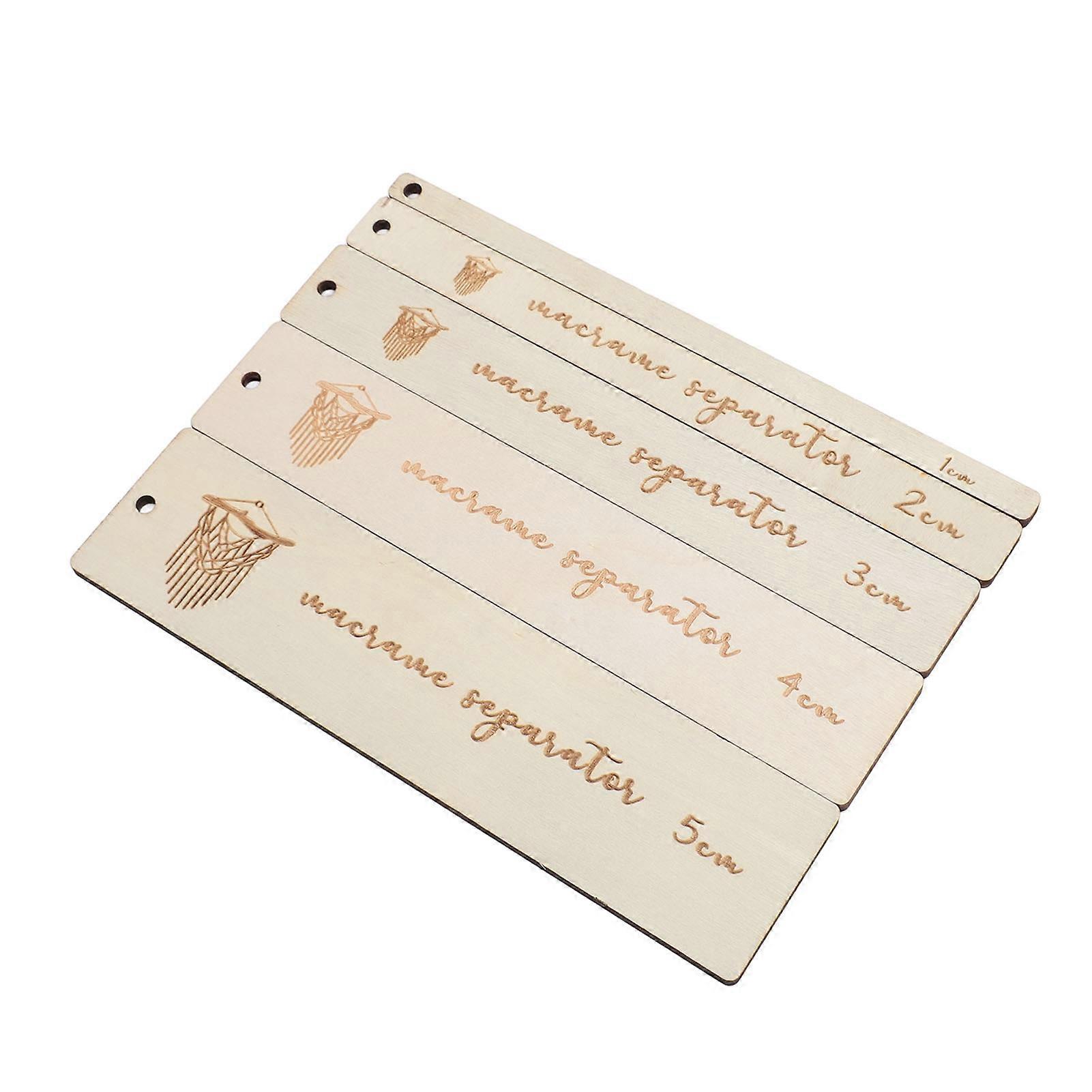 5pcs Macrame Board Auxiliary Rulers Clear Scale Prevents Shifting Rectangle Wooden Macrame Separator Tool Macrame Pattern Tool