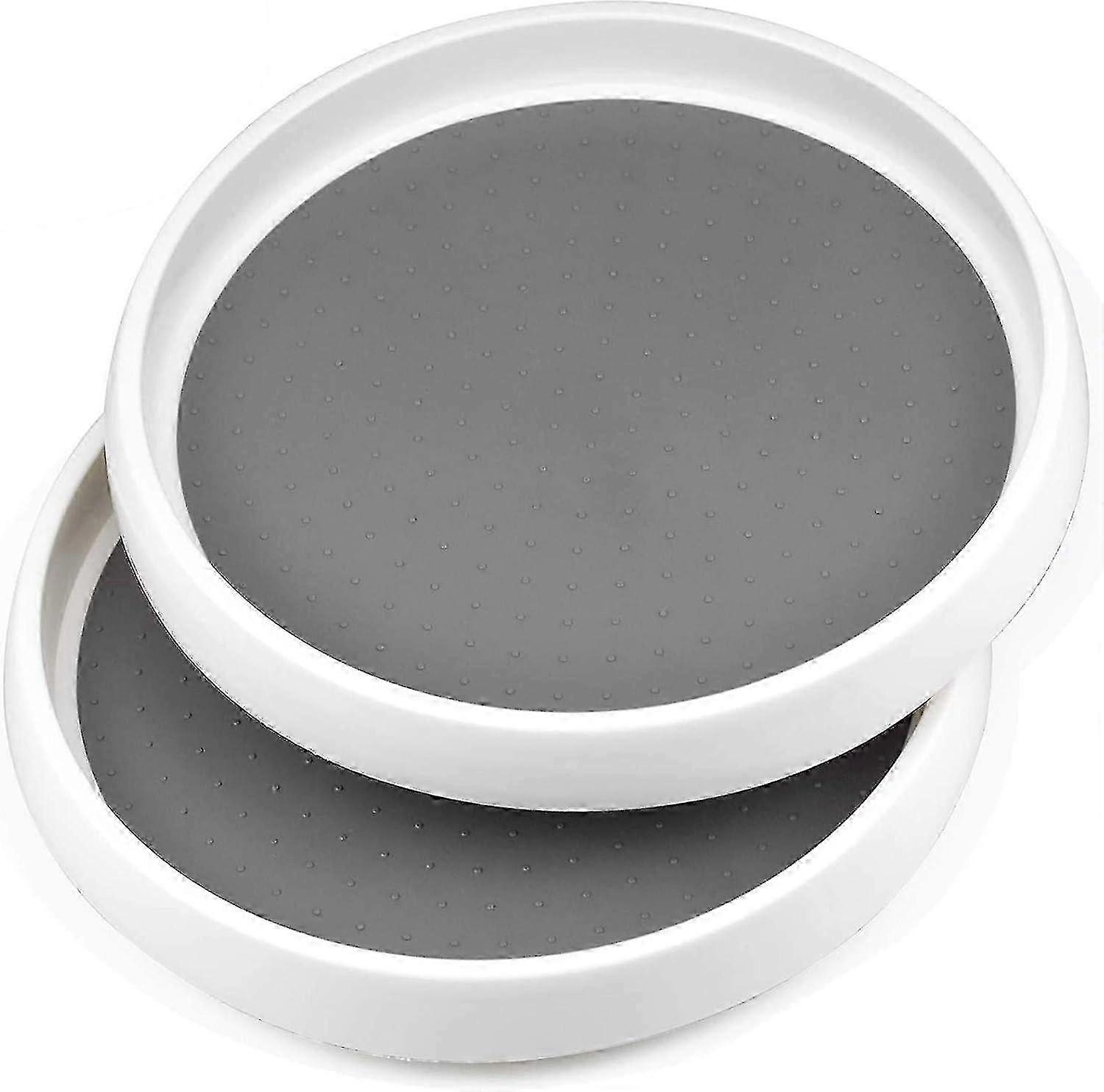 2PCS Plastic Turntable for Spices Condiments Kitchen Storage Round Tray_Feb