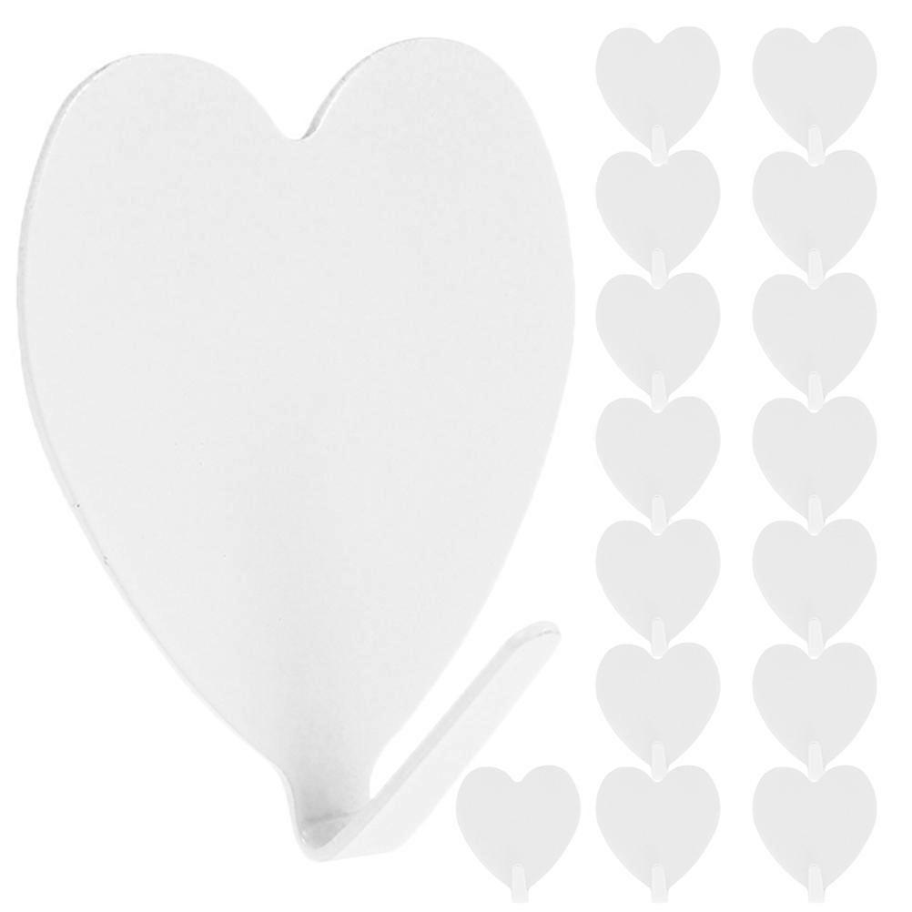 16pcs Heart Shaped Hooks Decorative Wall Hooks Strong Adhesive Wall Hooks Bathroom Hooks