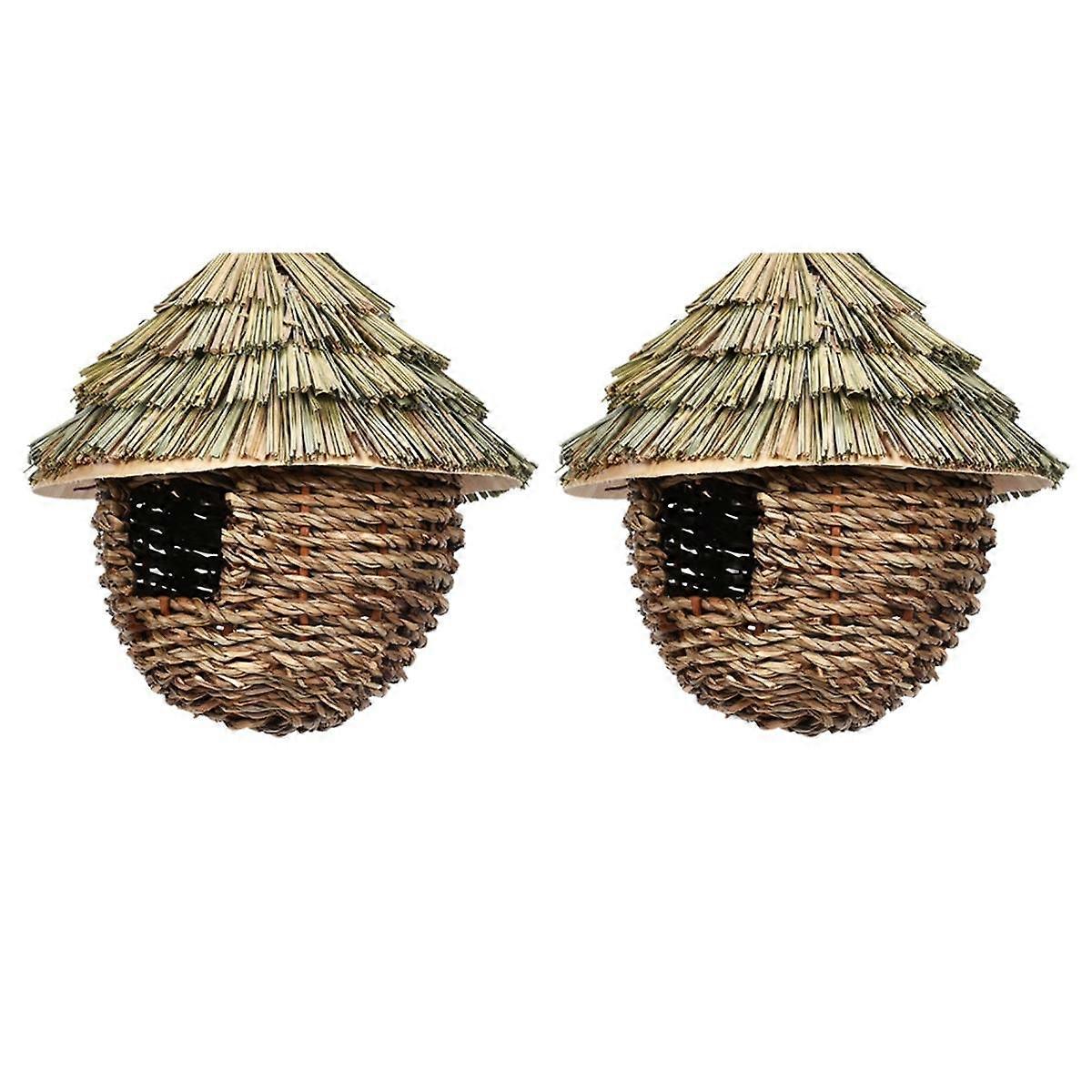 Bird Hanging Grass House Outdoor Hummingbird Nest Bird House Bird House Hanging Straw Bird Nest