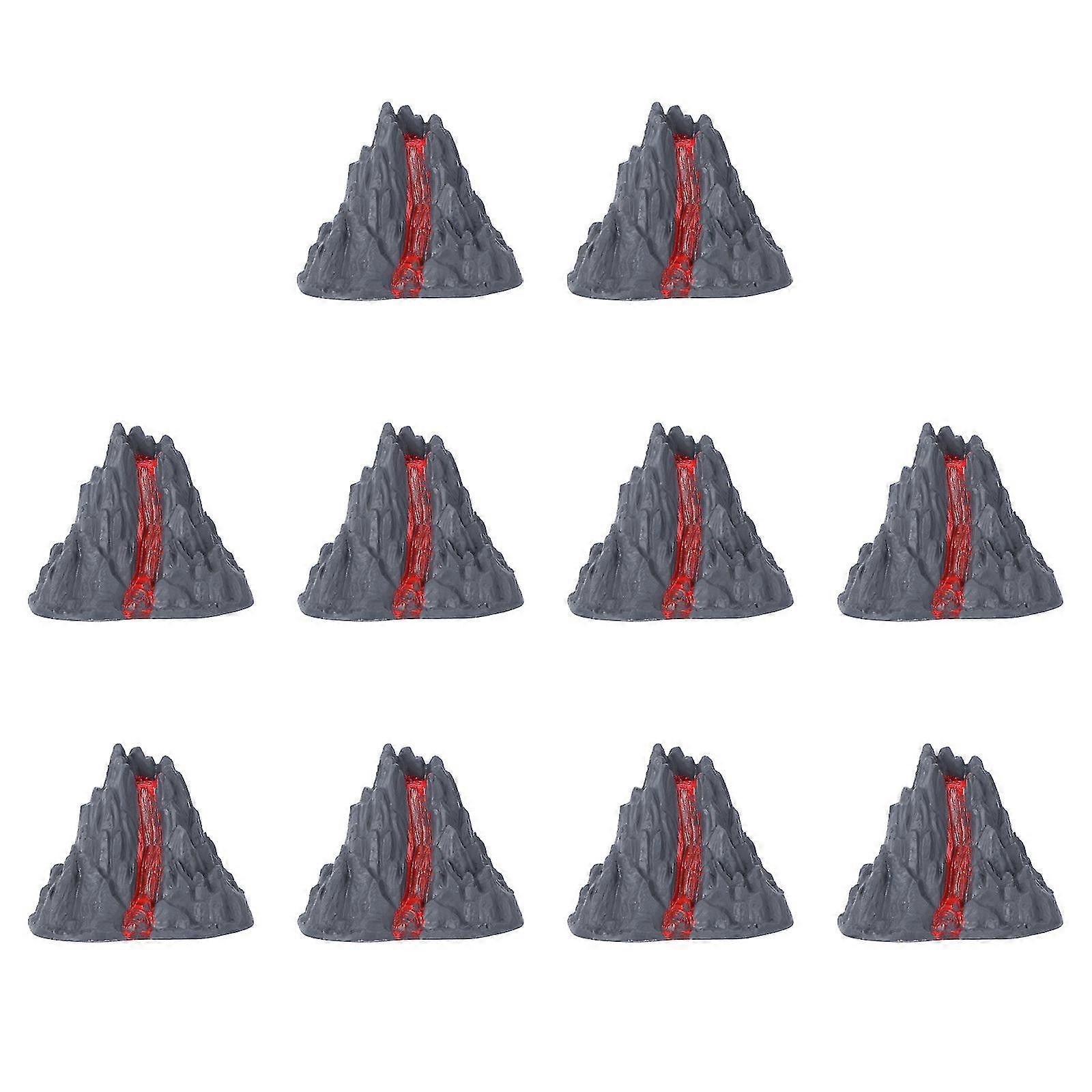 10Pcs Simulation Volcano Adorn Volcano Toy Model Artificial Landscape Adornment