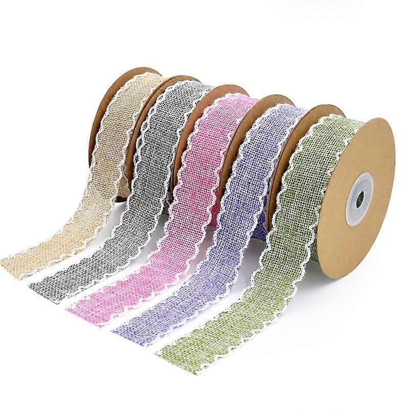 Christmas Packing Materials 2pcs Piping Imitation Linen Belt Fabric Flowers Home Decoration