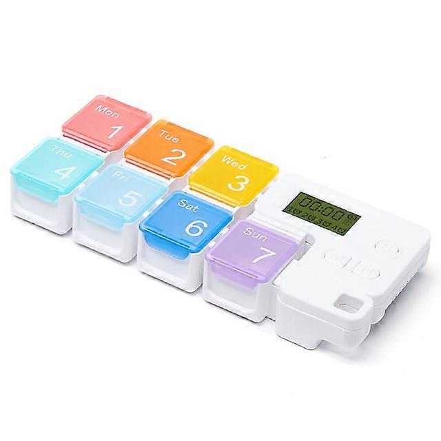 Smart 7 Days Pill Storage Box Electronic Timing Reminder Pill Box