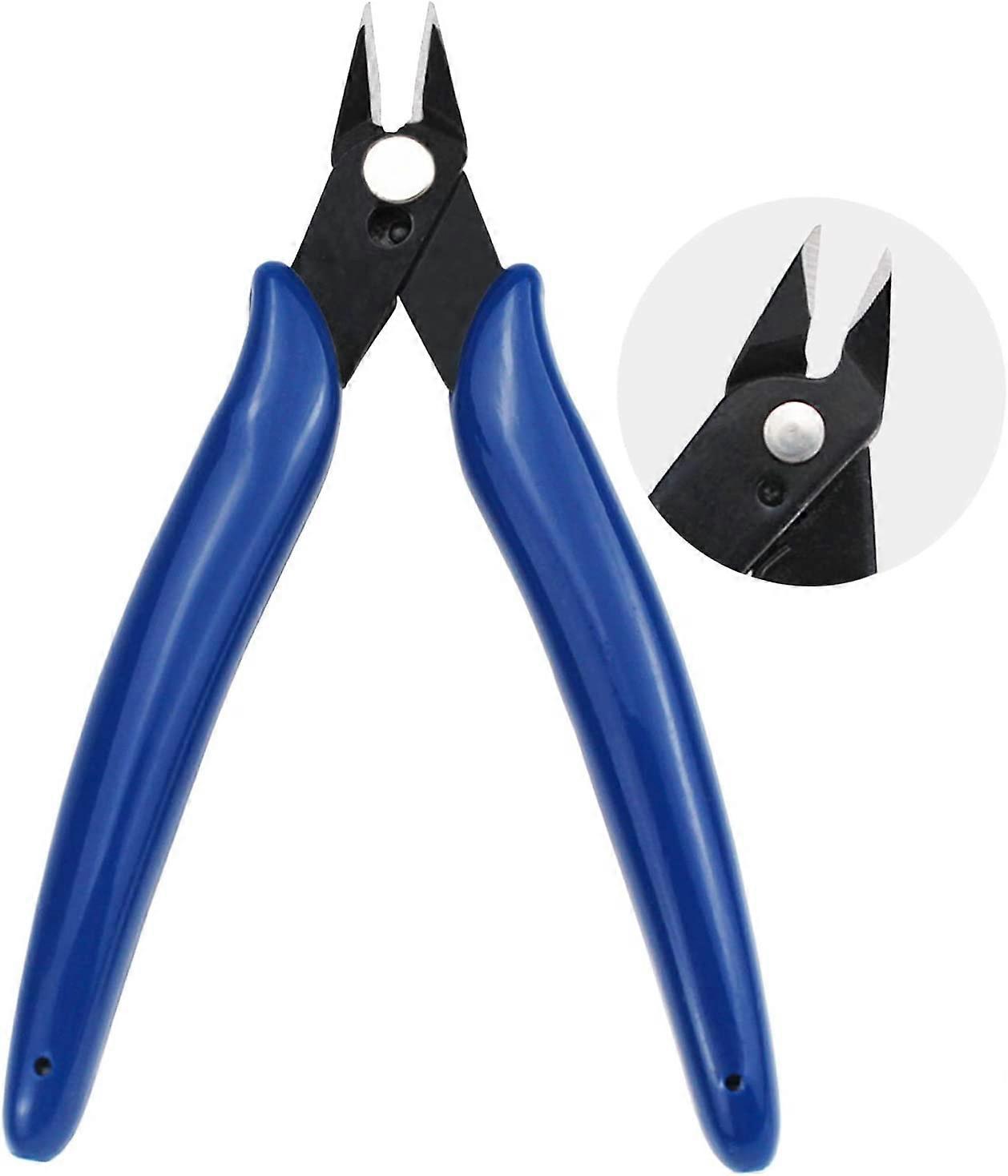5 Mini Wire Cutter, Precision Wire Cutter, Strong and Sharp Side Cutter Pliers with an Opening Spring, Ideal for Ultra Fine Cutting Needs (Blue Handle