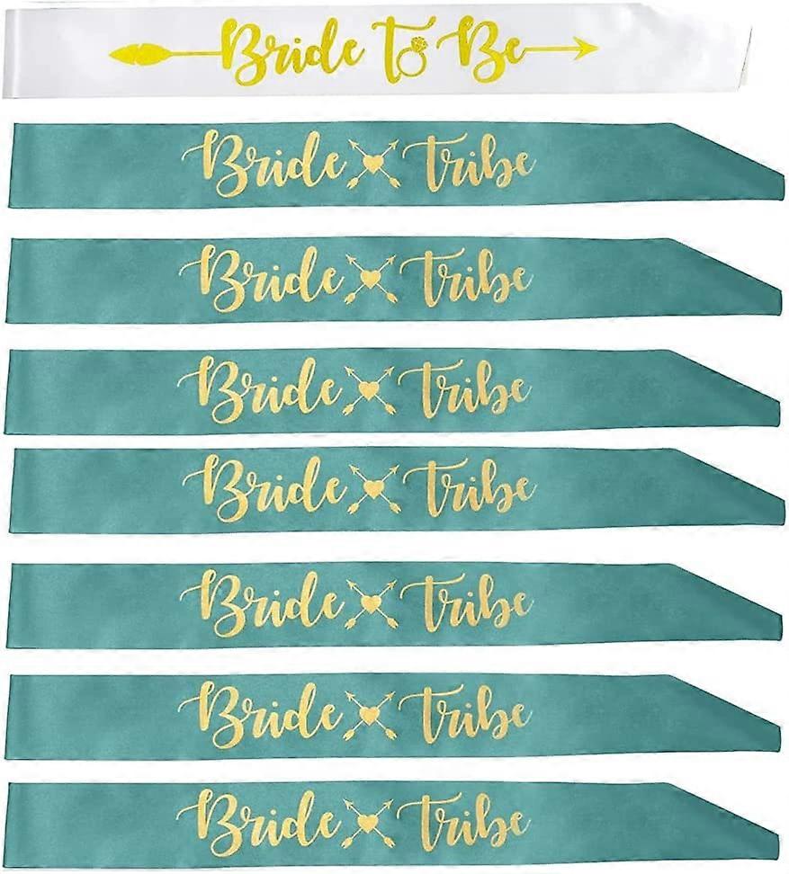 8 db menyasszony törzs koszorúslányok szárnyai Bachelorette szárnyak leánybúcsúhoz, esküvői parti (zöld)