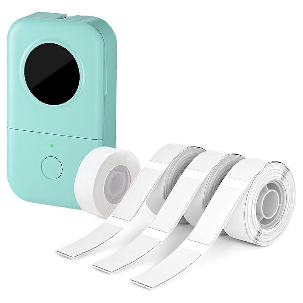 D30 Label Maker Machine with 4 Tapes-Black on White Tape 12mm 0.47 In, Mini Bluetooth Label Printer