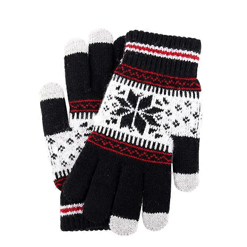 Winter Touch Screen Gloves Full Finger Thermal Glove Warm Stretch Knit Mittens