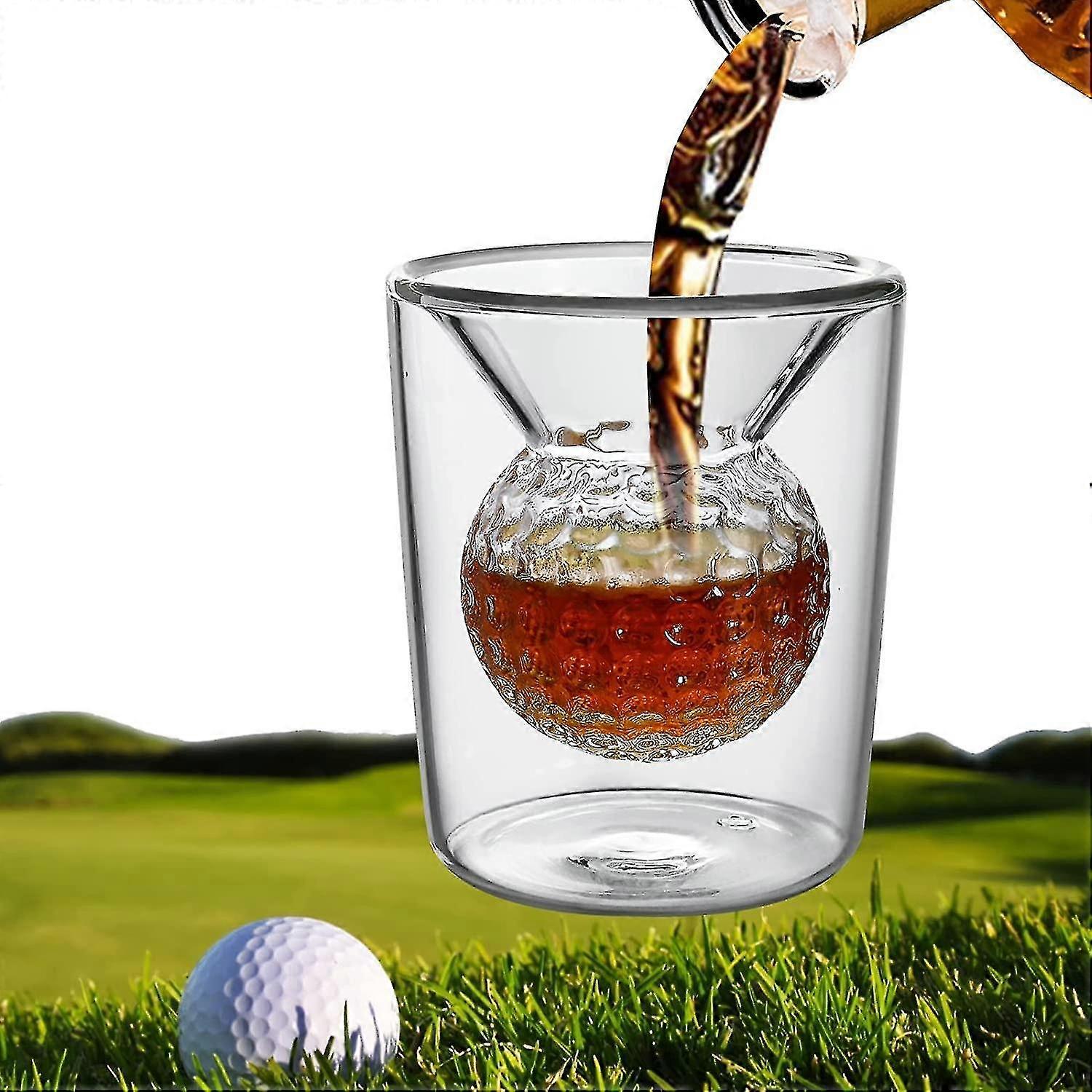 Golf Whiskey Glass with Golf Ball Shape