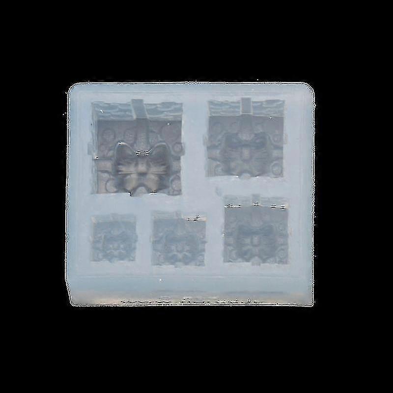 مصغرة حجم عيد الميلاد هدية مربع قلادة سيليكون قوالب الراتنج أدوات صنع